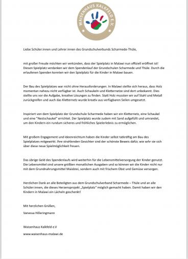 Brief Danke